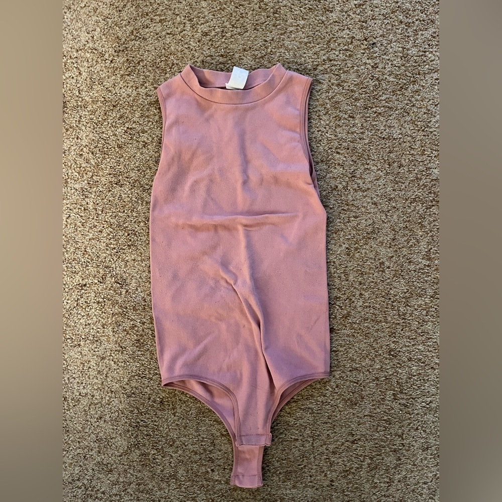 Pink Sleeveless Skin Tight  Bodysuit
